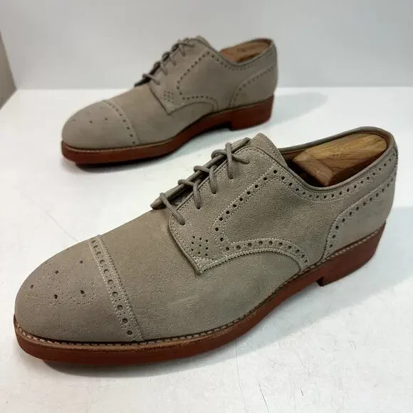 NWOT Crockett & Jones x Ralph Lauren Suede Cap Toe Brogue Made in England 10.5 D